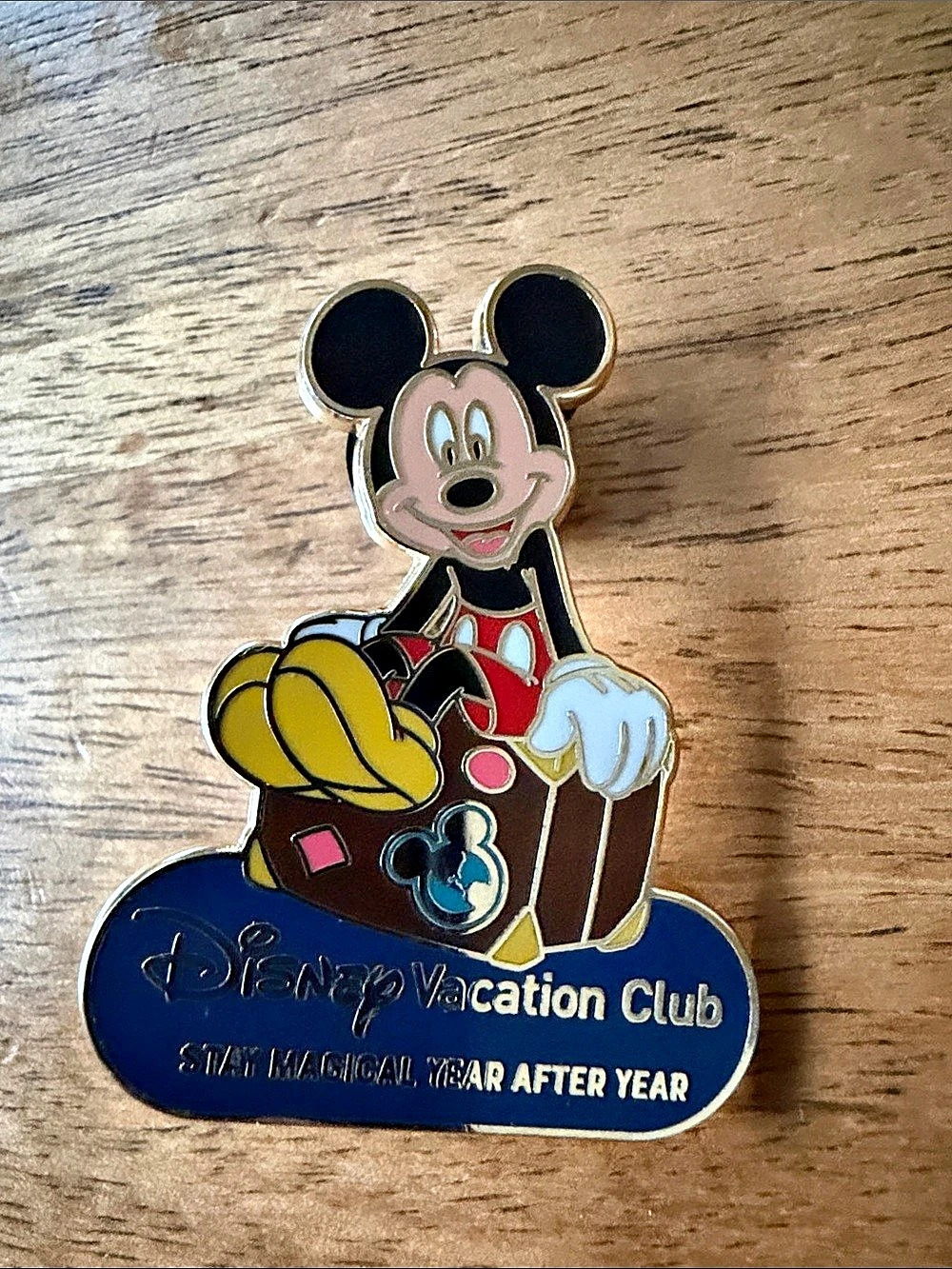 Disney Vacation Club Mickey Mouse Stay Magical Year After Year Pin Blue & Red